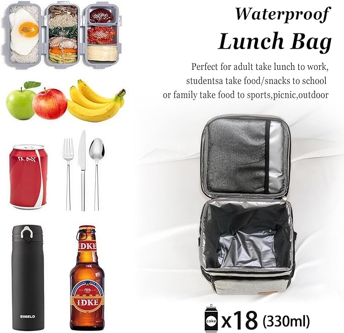 TuErcao Insulated Cooler Bag 6/24 Can Collapsible Leakproof Soft Sided Cooler for Car, Portable Foldable Small Ice Chest for Beach Camping Picnic Travel, 5/15qt Lunch Box for Men Work