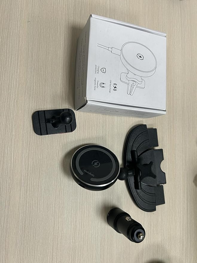 MAGJIEYX CD Slot Magnetic Wireless Car Mount Charger for iPhone 17 16-12, 3X Stable on Bumpy Roads, 99% Car/Truck-Approved, Charging Holder with 3M Dash Sticker, No Air Vent Block (38W Adapter)