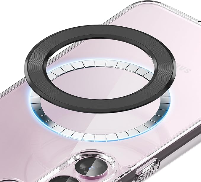 Sinjimoru for MagSafe Sticker, Magnetic Ring for Phone Case, Adaptor for MagSafe, 1000g Magnet Strength, Wireless Charging, M-Ring Plate Black