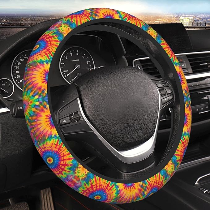 Car Steering Wheel Cover,Boho Universal Non Slip Wheel Protector 15 Inch Elastic Car Accessories for Men Women