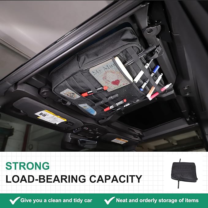Car Sunroof Organizer Bag Compatible with 2024 2025 Hummer EV Hardtop Roof Panel Storage Bag Waterproof Foldable Multi-Function Car Rooftop Carrier Sunroof Storage Bags (Front Left Side)