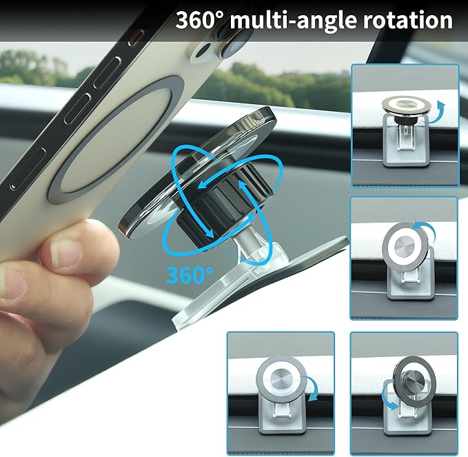 Phone Mount for Tesla New Model Y Juniper 2026 2025 Model 3 Highland Accessories Phone Holder Fit for All Phone MagSafe Car Mount [Strongest Magnet Power]