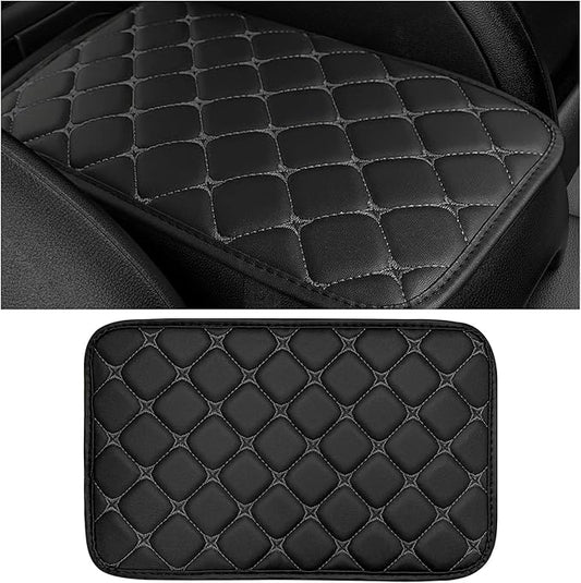Car Center Console Cushion Pad, Anti-Scratch PU Leather Auto Armrest Seat Box Protector, Waterproof Arm Rest Protection Cover Interior Decoration for SUV Sedan Truck (Gray)