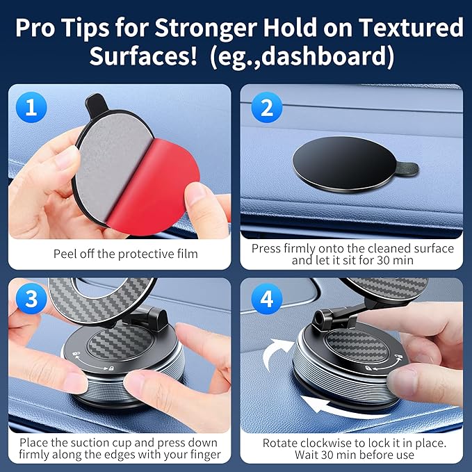 Car Phone Holder for Magsafe, Foldable Suction Cup Phone Mount 360° Adjustable Vacuum Magnetic Phone Holder, Cell Phone Holders for Your Car Compatible with iPhone 17 Pro Max 16 15 14 13 12