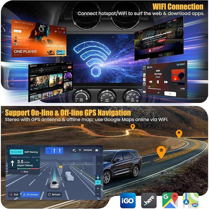 8 Core 6GB+128GB Car Radio for for Jeep Patriot Compass 2010-2016,10.2 Inch QLED Touch Screen Car Stereo with Carplay&Android Auto,WiFi,GPS Navigation,Bluetooth,FM&AM Radio,Android 15