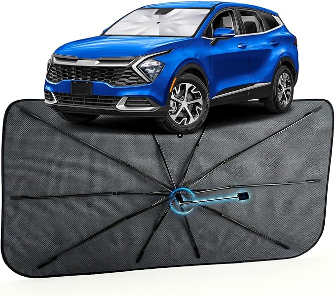 Car Windshield Sun Shade for Kia Sportage 2023-2026 –[Reflective Coated Fabric] Sunshade Umbrella for Front Window, Car Shades Sun Visor Keep Car Cool and Protects Interior, 1:1 Exact Fit