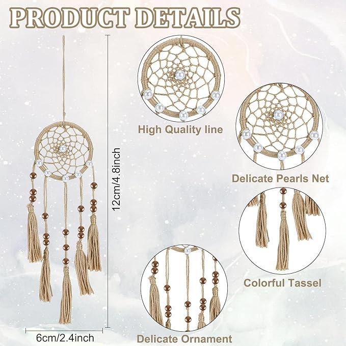INFUNLY 6 Set Mini Dream Catchers Kit for Keychain DIY Dream Catcher Making Kit Colorful Handmade Small Dream Catcher for Bag Pendant Car Interior Backpack Charm
