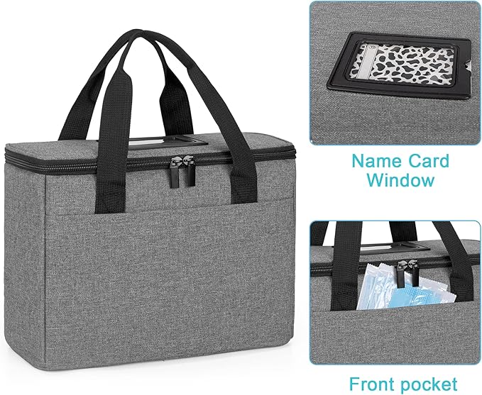 Trunab First Aid Bag Empty Small Medicine Storage Case, Insulated Medication Cooler Bag, Travel Pill Bottle Organizer for Prescription, Insulin, Supplements or Medical Supplies, Grey(Bag Only)