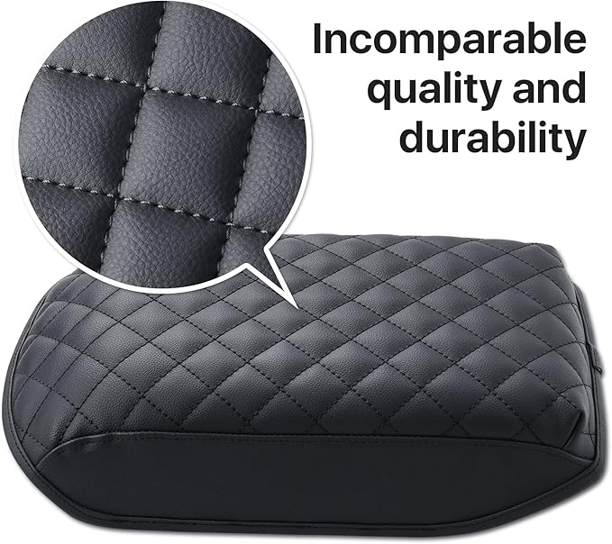 KMMOTORS Center Console Cover Compatible with Toyota 4Runner (2010-2024), Armrest Cushion Pad, Vegan Leather Console Lid Protector, 4Runner Interior Accessories