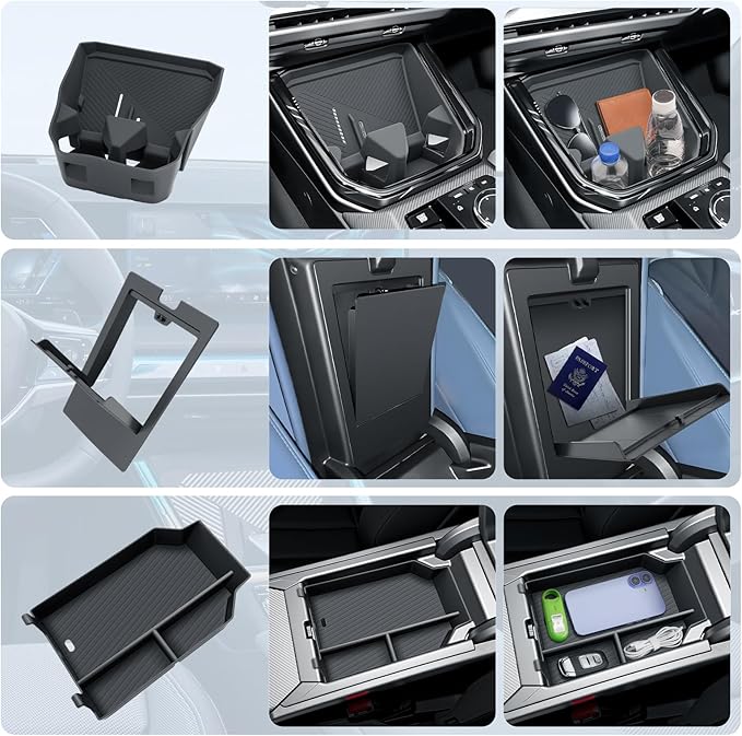 BIBIBO 3Packs 2025 2026 X3 G45 Center Console Organizer for 2025 2026 BMW X3 G45 (30 xDrive/M50 xDrive) Console Trays+ Insert Cup Holder Organizer + Armrest Hiddlen Storage Box