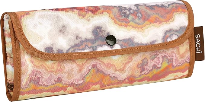 Sachi 3 Piece Market Tote Set – Insulated Therm,an Reusable Grocery Bags for Cold and Hot Foods – Lightweight, Portable and Fold-able (Marble Sunset)