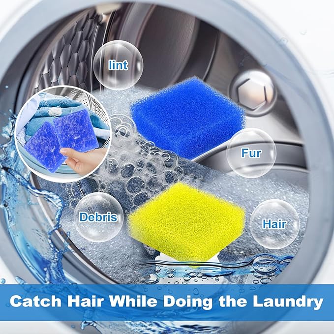 6PCS Pet Hair Remover for Laundry, Ultra-Adhesive Dryer Cat & Dog Hair Catcher, Reusable & Eco-Friendly Lint & Fur Remover, Pet Hair Removal Tool for Washing Machine, Safe for All Fabrics
