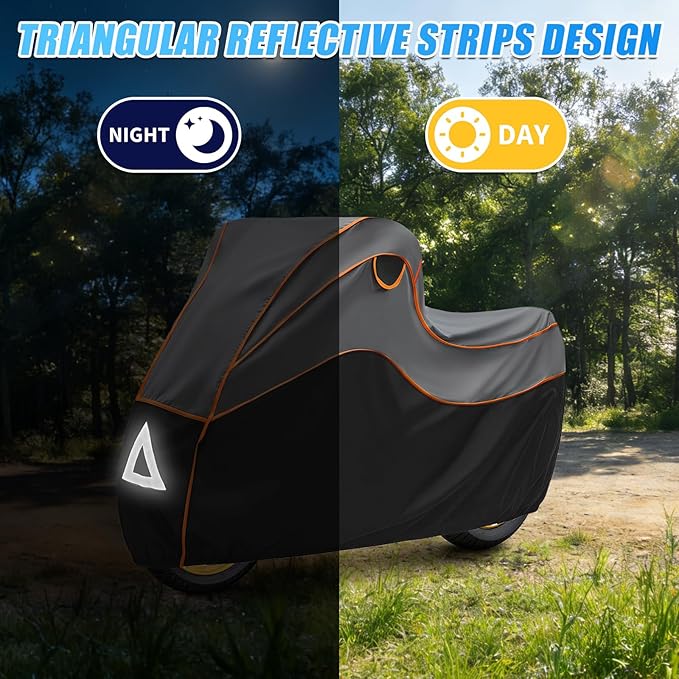 Thicken Hail Motorcycle Cover, Outdoor Waterproof Hail Motor Bike Cover for BMW R1200/1250 GS/Harley‑Davidson Street Glide/Honda Gold Wing/Yamaha tenere 700, with 5mm Thick EVA Cushion