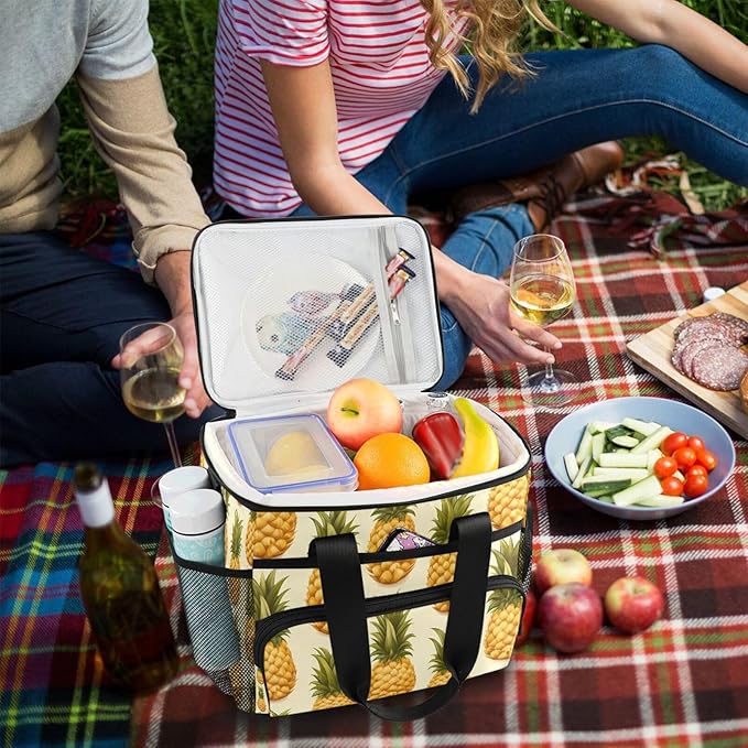 Cooler Bag Insulated Picnic Bag Large Lunch Box Reusable Tote Bag Soft Sided Portable Beach Cooler Grocery Camping