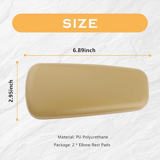 OFBAND 2PCS Elbow Pad Arm Rest, Soft Leather Arm Rest Pillow with One-Piece Molding for Comfortable Support, Universal Car Accessories, Knee Cushion, Door Armrest Pads (Beige)
