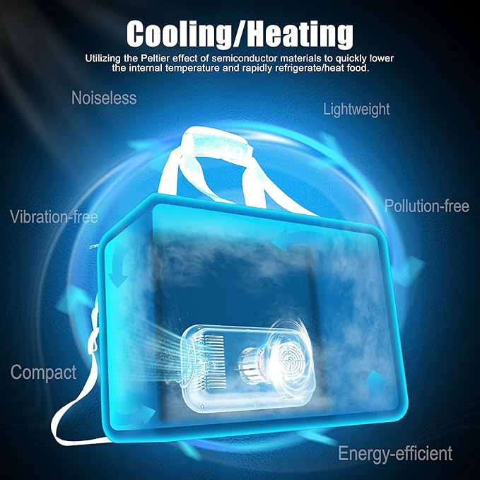 26 Quarts 12 Volt Portable Iceless Car Electric Cooler Bag USB 25L AC/DC Cool and Heat Thermal Plug in Fridge Compatible Mini Cooler Warmer Refrigerator for Vehicles Truckers