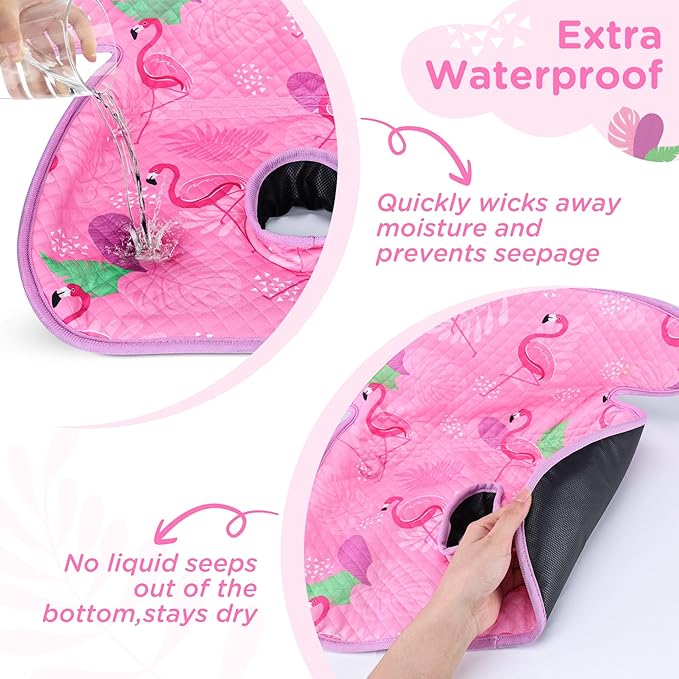 Car Seat Potty Training Protector, 2 Pack Waterproof Piddle Pad Carseat for Baby Toddlers, Leak-Proof Car Seat Liner with Non-Slip & 2 Strap Covers, Machine Washable - Pink