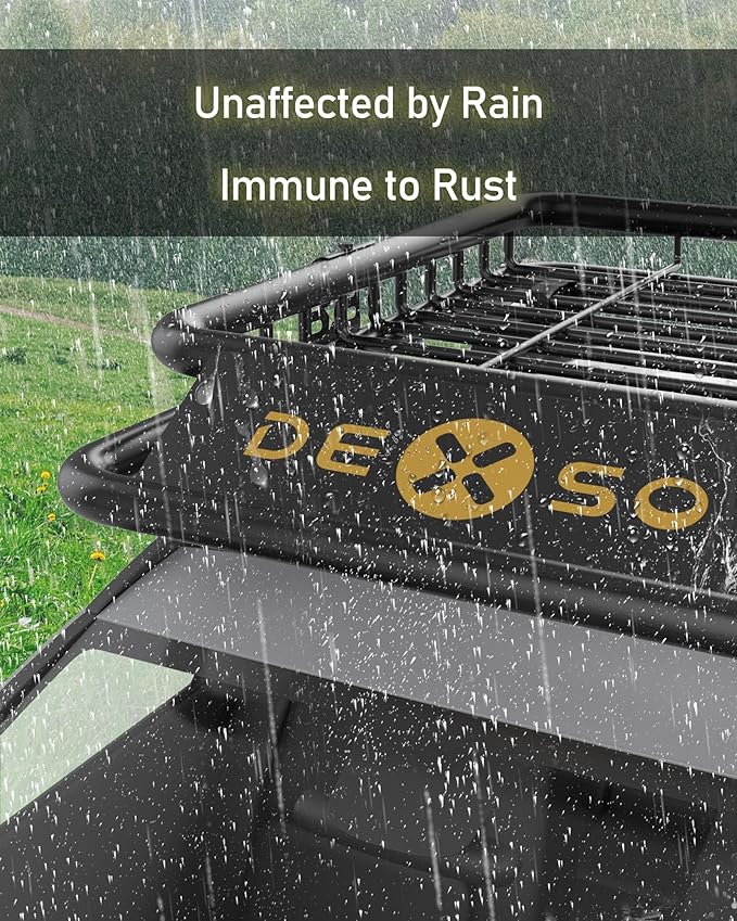 DEXSO 64" x 50" Universal Roof Rack Basket, 200 Lbs Capacity Rooftop Cargo Carrier Basket with Extension Luggage Rack Heavy Duty for SUVs, Trucks, Vehicles