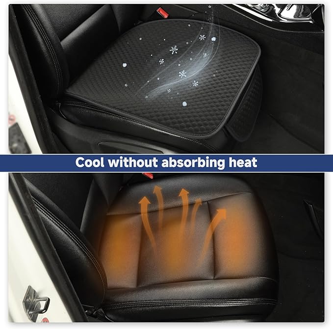 West Llama Car Seat Covers for Summer,Ice Silk Bottom Seat Covers for Cars Include 2 Piece Front Driver Seat Pad Mat Universal Fits 90% SUVs,Cars,Sedans(2Piece-Black)