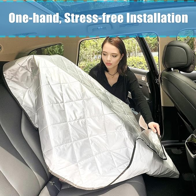 Car Seat Sun Shade Cover Cooling for Baby Car Seat Belts 20% Wider Coverage Summer Car Travel Accessory