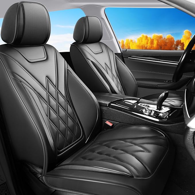 Fit Integra Car Seat Covers for Acura Integra 2023-2026 - Premium Leather, Waterproof, All-Weather, Airbag Compatible, Anti-Slip, Breathable, Easy Install, Seat Protectors, Full Set, Black