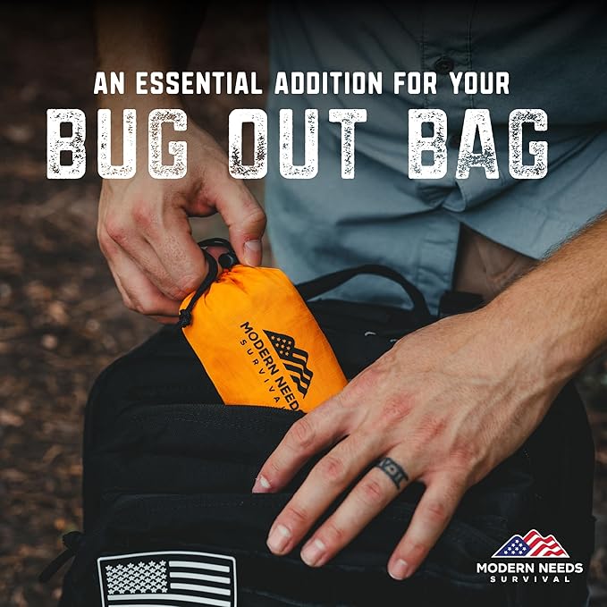 MODERN NEEDS Emergency Sleeping Bag Survival – Thermal Blanket & Bivy Sack | Emergency Bivy & Survival Blanket | Outdoor Sleeping Bag & Hiking Sleeping Bag | Sleeping Bags for Adults