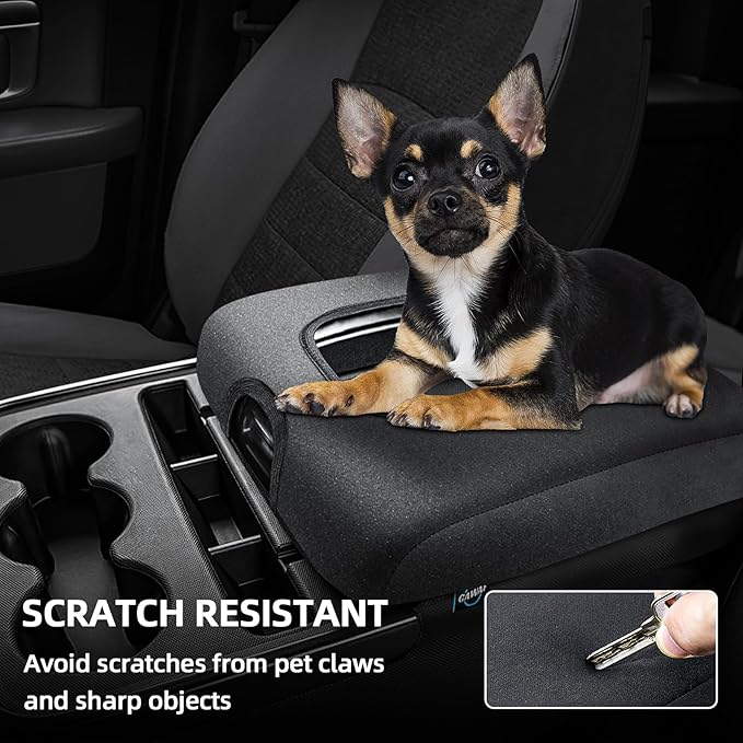 Center Console Cover Compatible with Chevy Silverado 2014 2015 2016 2017 2018 with 40/20/40 Jump Seat Console, Armrest Cover Protector for Middle Console, Car Accessories