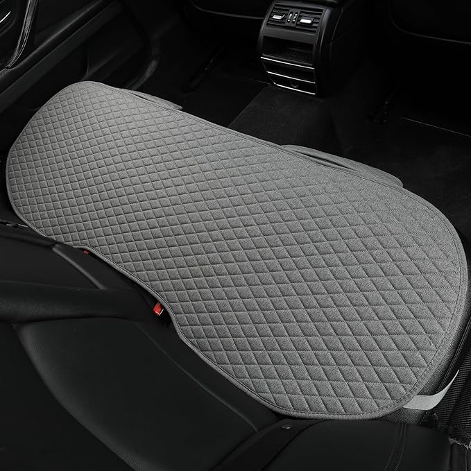 West Llama Linen Car Seat Covers,Bottom Seat Covers for Cars Include 1 Pair Front Driver Seat Pad Mat and 1 Rear Bench Cover Universal Fits 90% Vehicles,SUVs,Cars,Sedans(3Piece-Gray)