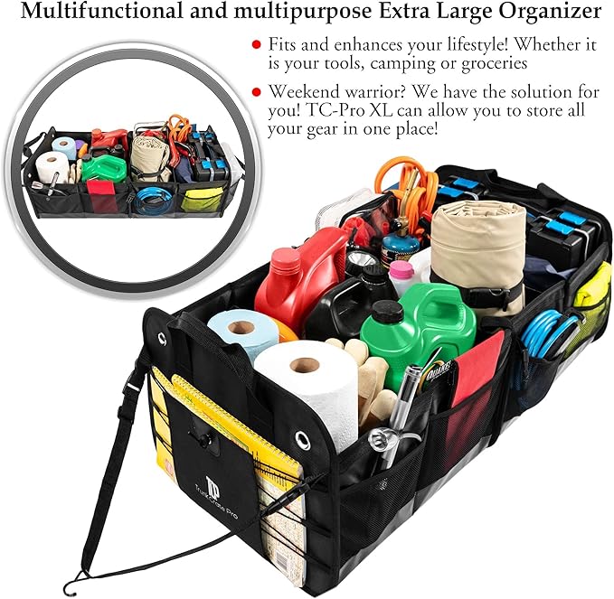 TRUNKCRATEPRO Save 15 per cent off bundle one regular and one Extra Large trunk organizer together