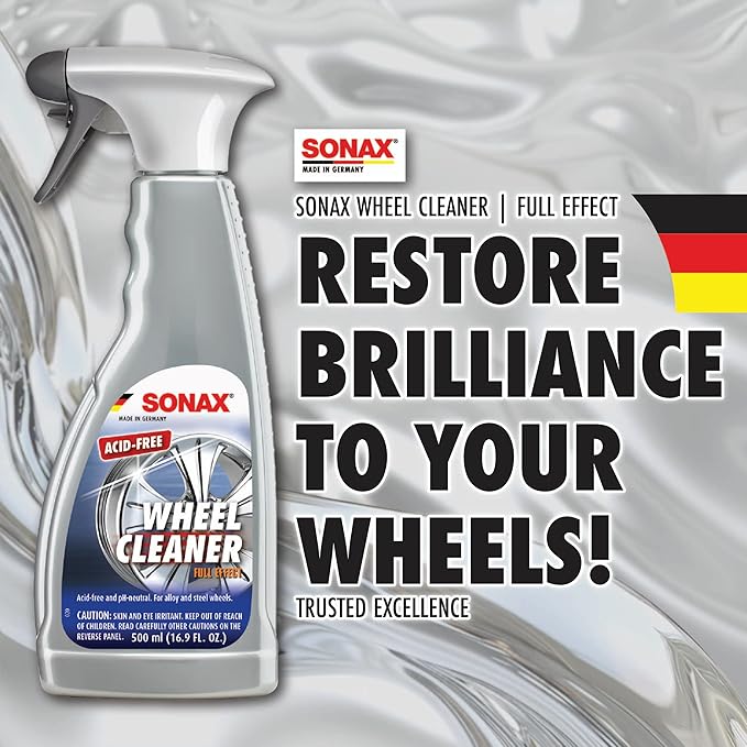 SONAX Wheel Cleaner Full Effect (230200) | Non-Acid Rim Cleaner | Color Changing Wheel-Cleaner-| Brake Dust-Cleaner-| Non-Acid Iron Remover-| (500 ml or 16.9 fl. oz.),(Pack of 2)