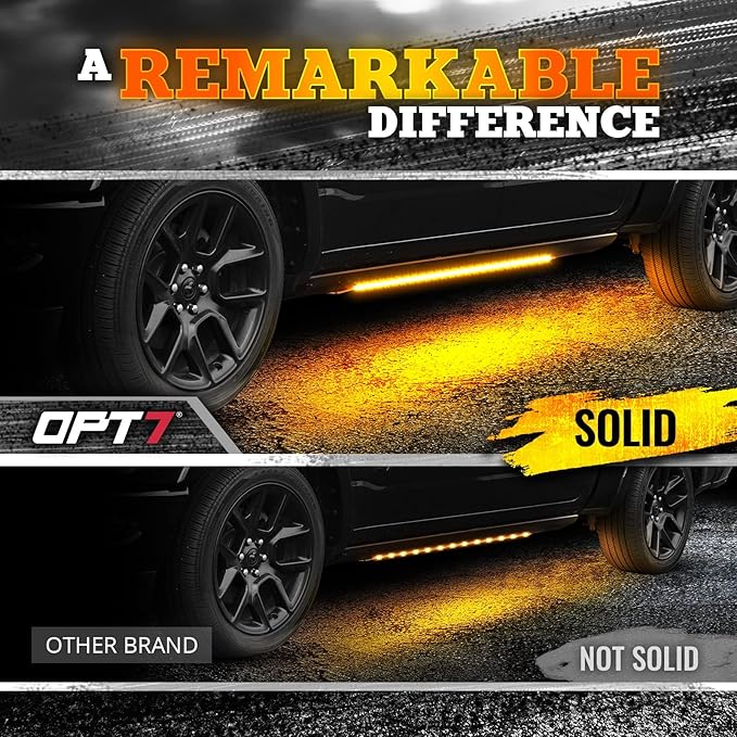 OPT7 Sidekick 78" Running Board Lights 2PCS LED Strips w/Sequential Amber Turn Signal Side Marker, DRL, White Courtesy Light for Extended Crew Cab Pickup - Truck Decorations