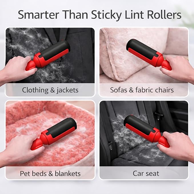Pet Hair Remover Roller- Pet Hair Removal Tool with Strong Grip for Effortless Cleaning- Pet Hair Roller Lifts Fur from Clothes, Furniture & Car- Keep Your Home Fur-Free with Easy Cat Hair Lint Roller