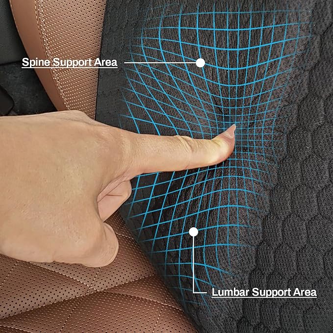 Gel Back Support Cushion,Gel Lumbar Pillow Relief Back Sciatica Pain for Car Seat Cushion,Car Seat Lumbar Support Fits Seats with Inserted Headrests (LxW:34.65''x16.34'')
