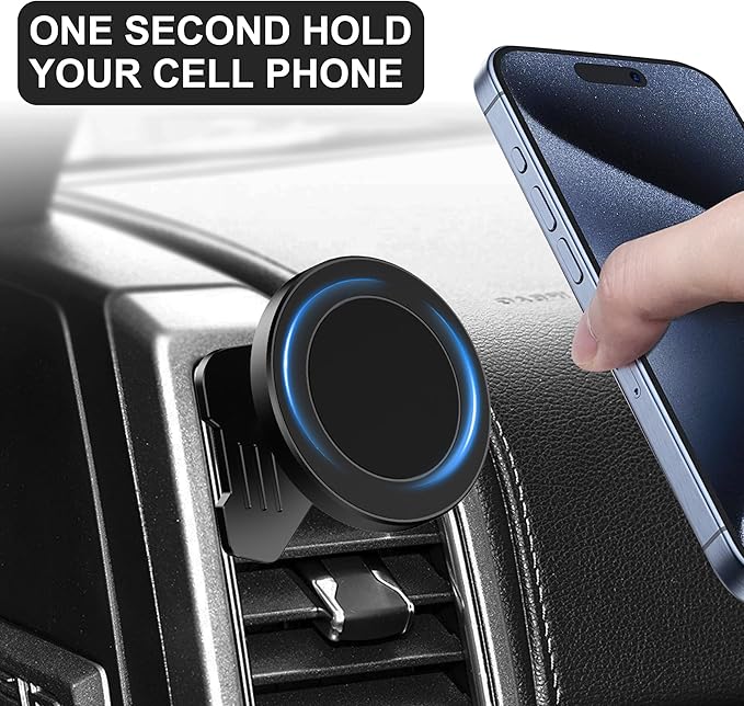 Surfcabin CNC Vent Phone Holder, Magnetic Car Air Vent Phone Holder Cradles Mount Compatible with F150 2015-2020 & Super Duty F250 F350 F450 2017-2021 Universal Bracket Stand for iPhone & Android