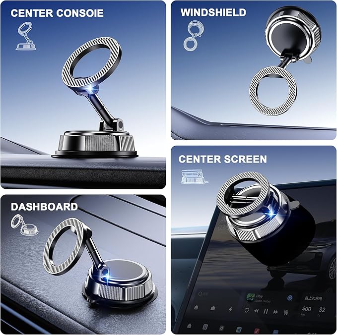 Qifutan for MagSafe Car Phone Holder Mount Phone Mount for Car Windshield Dashboard Air Vent Universal Hands Free Automobile Cell Phone Holder Fit for iPhone Smartphone Camera Mounts