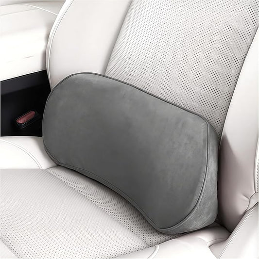 Car Lumbar Support Pillow, Memory Foam Vehicle Seat Lower Back Support Cushion for Back Pain Relief & Sciatica, Comfortable Auto Driver Seat Pad, Universal for Vehicles (Dark Gray)