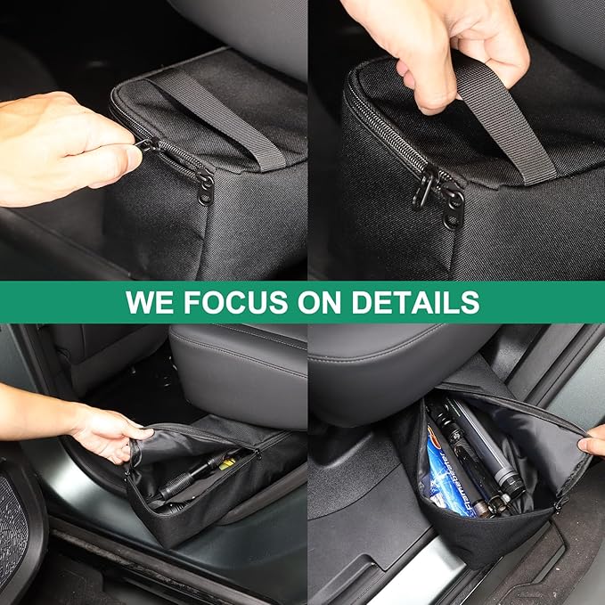 Under Seat Organizer for Hummer EV Accessories Backseat Rear Hidden Under Seat Storage Bags Portable Waterproof Foldable Storage Tool with Handle for Hummer EV SUV Pickup 2024 2025 2026