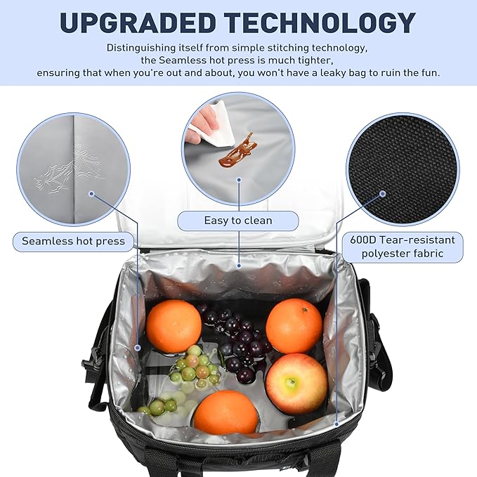 Tirrinia Soft Cooler Bag 24 Cans, Insulated Leakproof Portable Cooler with Lightweight & Adjustable Strap - Small Beach Cooler for Camping, Travel, Car, Picnic, Lunch Cooler Box