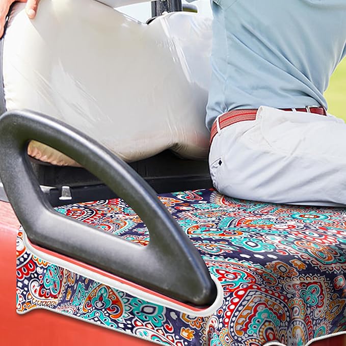 ENYORSE Golf Cart Seat Covers - Ethnic Style Golf Cart Towel Blanket for 2/4 Seater, Soft & Breathable Microfiber, Keeps Seats Cool & Comfortable, 51”x31”, Fits EZGO/Yamaha/Club Car