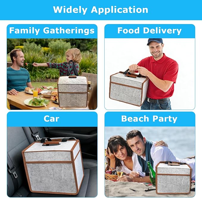 6 Cup Drink Carrier with Handle, Reusable Insulated Cooler Drink Caddy for Car Cup Holder, Foldable Coffee Carrier Bag with Adjustable Dividers, Portable for Car, Travel, Picnic Party, Food Delivery