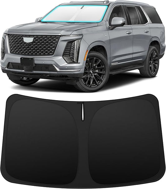 INSAUTO Custom Fit Windshield Sun Shade Accessories for Cadillac Escalade 2021-2026, Foldable Front Window Sunshade, UV & Heat Reflector, Keeps Interior Cool, Includes Storage Bag