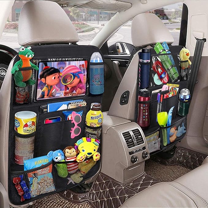 Tianle Backseat Car Organizer - Premium Car Organizer with 10" Table Holder, 9 Pockets, Road Trip Essentials for Travel Accessories (1 Pack)