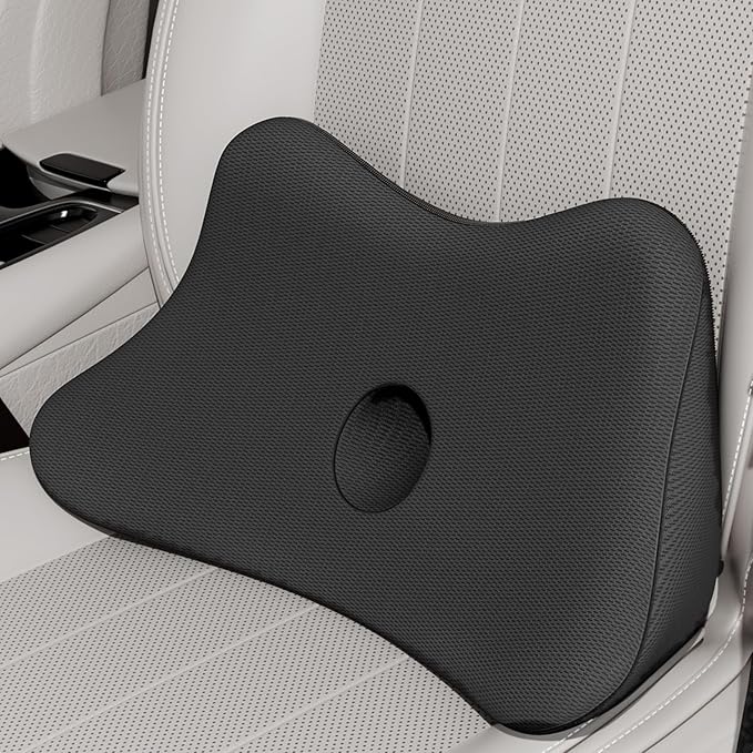 Benazcap Lumbar Support Pillow for Car, Lower Back Support Pillow for Sciatica & Back Pain Relief - Dark Gray