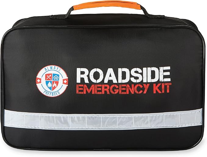 Always Prepared Premium Roadside Emergency Kit for Car - Car Safety Kit, Tools, First Aid, Visibility Gear & More - Perfect Roadside Assistance Kit Gift for New Drivers (125 pc)