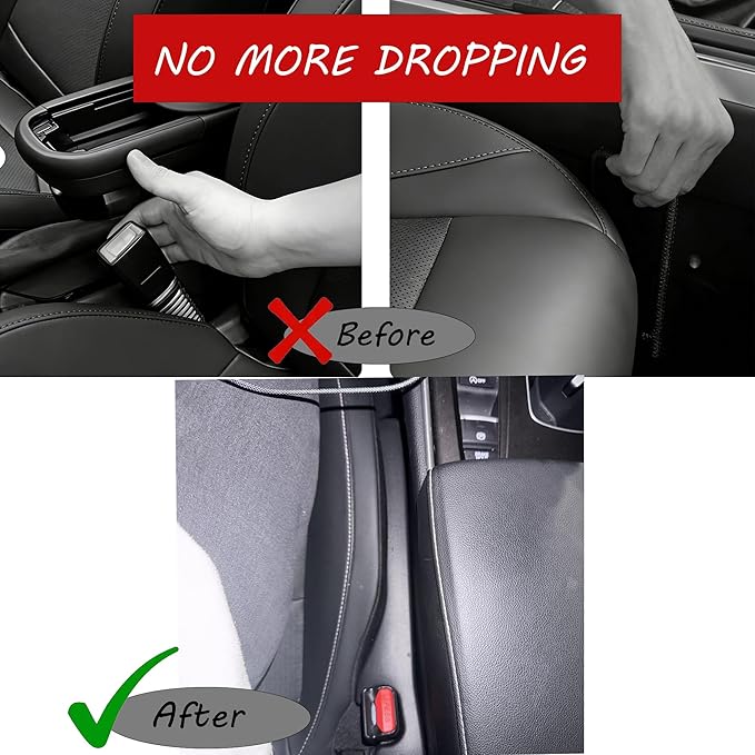 Seat Gap Filler - 2 PCS Car Seat Gap Filler Organizer for Storing Phones Keys Cards, Between Seat Car Gap Filler for Cars & SUVs (Black)
