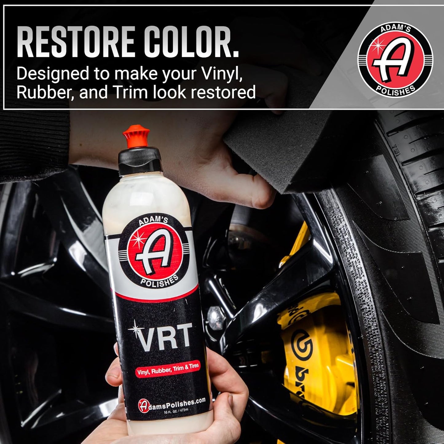 Adam's Polishes Silica Infused VRT Tire & Trim Dressing - Durable UV Protection and Water Repellent - Leaves a Crisp Freshly Detailed Look - Dress Tires or Trim Without Worry of Slinging (New 16 oz)
