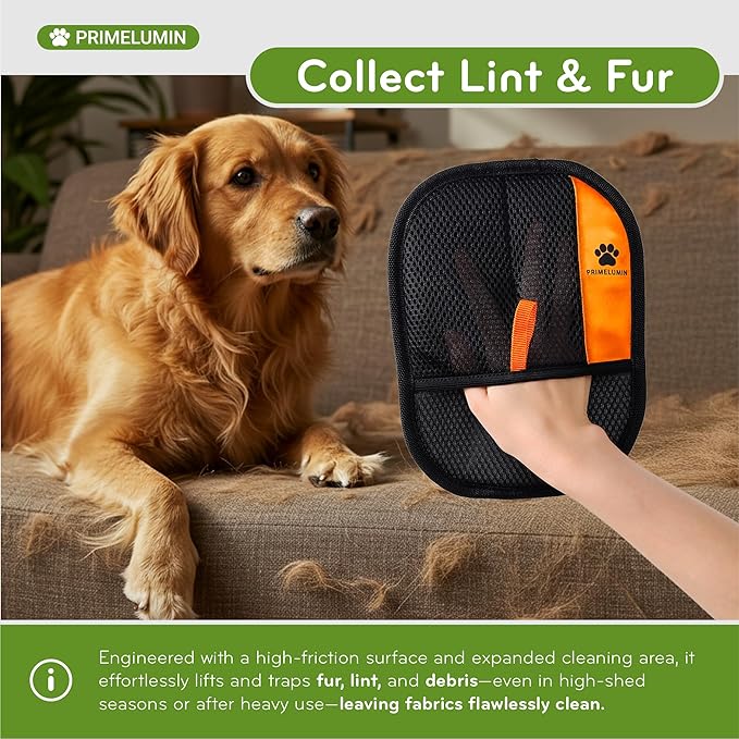 Pet Hair Remover Glove for Dogs & Cats – Upgraded Electrostatic Reusable Pet Hair Removal Mitt & Fur Remover Tool for Couch, Furniture, Sofa, Carpet, Car Seats & Clothes