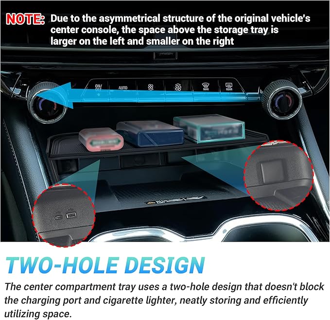 Center Console Organizer Compatible with 2024-2026 Chevy Traverse Accessories, Divider Compartment Tray＆Console Bottom Storage Box＆Armrest Hidden Insert Tray (Not fit 2024 Traverse Limited)