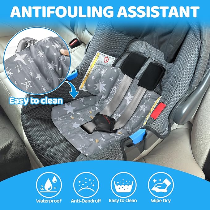Orzbow Car Seat Cooling Pad for Babies, Toddlers, and Kids | Carseat Cooler Pad with Waterproof Seat Liner | Comfortable and Durable Cooling Cushion for Strollers, Baby Summer Essentials, Grey