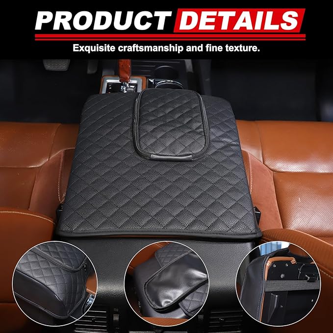 CHEAYAR Center Console Armrest Cover Kit,Console Armrest Cushion Automotive Customized Console Armrest Cushion, Fit for Toyota Tundra 2014-2020 Accessory Organizer Protector (with Zipper)